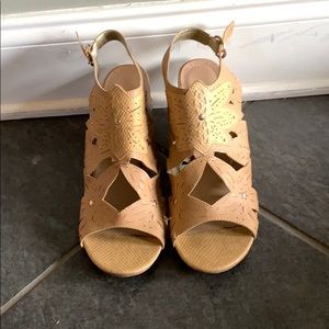 High heeled brown shoes